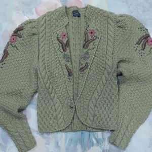 Rare Bavarian Knit embroidered Cardigan